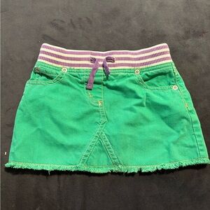 Boden Green Skirt with Purple Trim